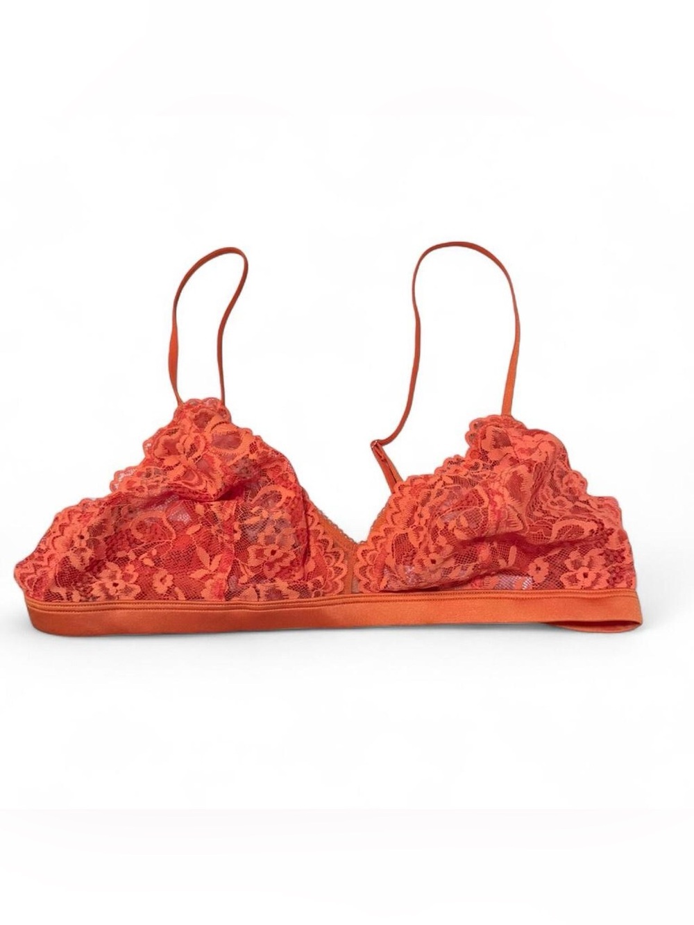 Savage x Fenty Neon Orange Lace Triangle Bralette